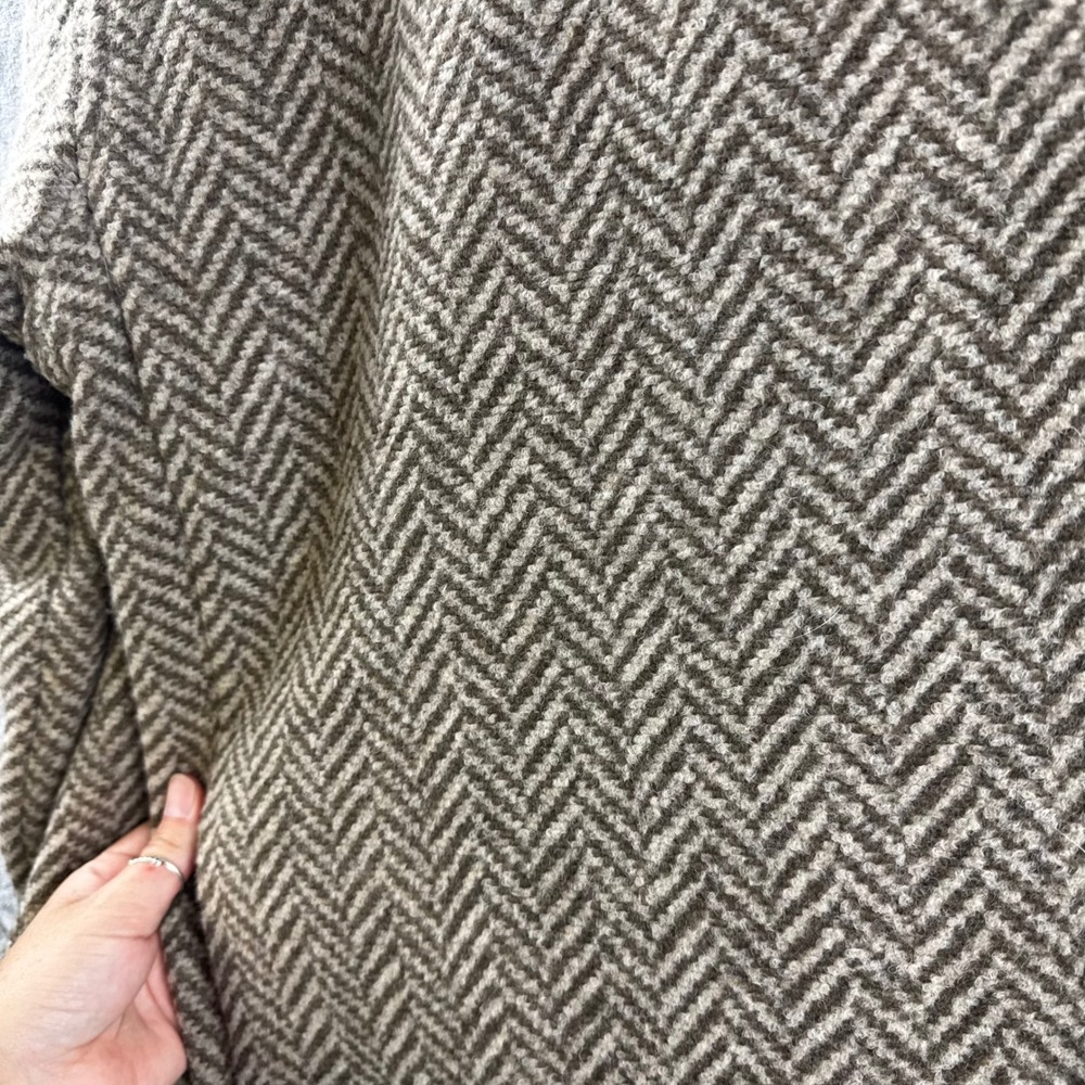 H&M Shirt Jacket Womens Small Brown Herringbone Quilted Lined Shacket (1779) - Picture 8 of 12